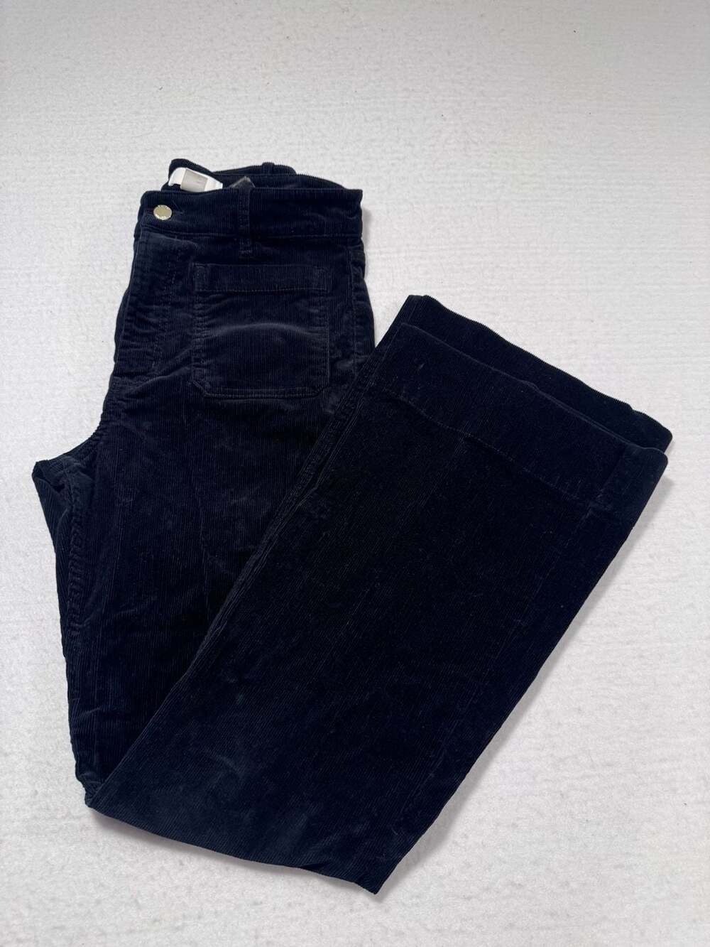H&M Black Corduroy Flare Pants Size 8
